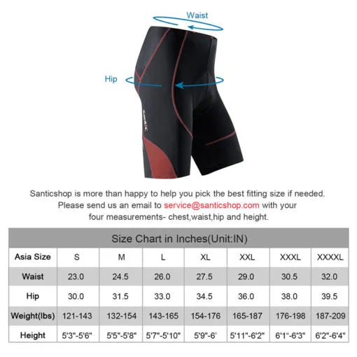 Santic Genting Orange Men Padded Cycling Shorts