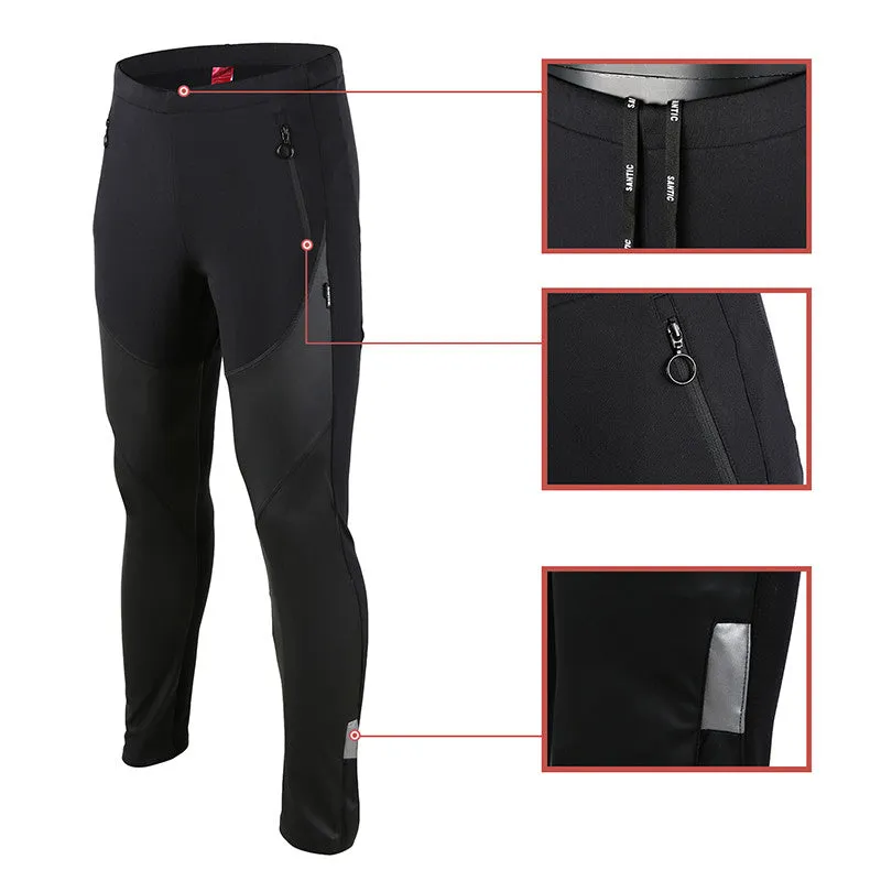 Santic James Ⅱ Black Men Cycling Pants with fleece