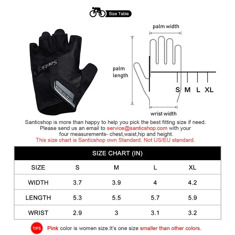 Santic Java Men Cycling Gloves Half Finger – Black