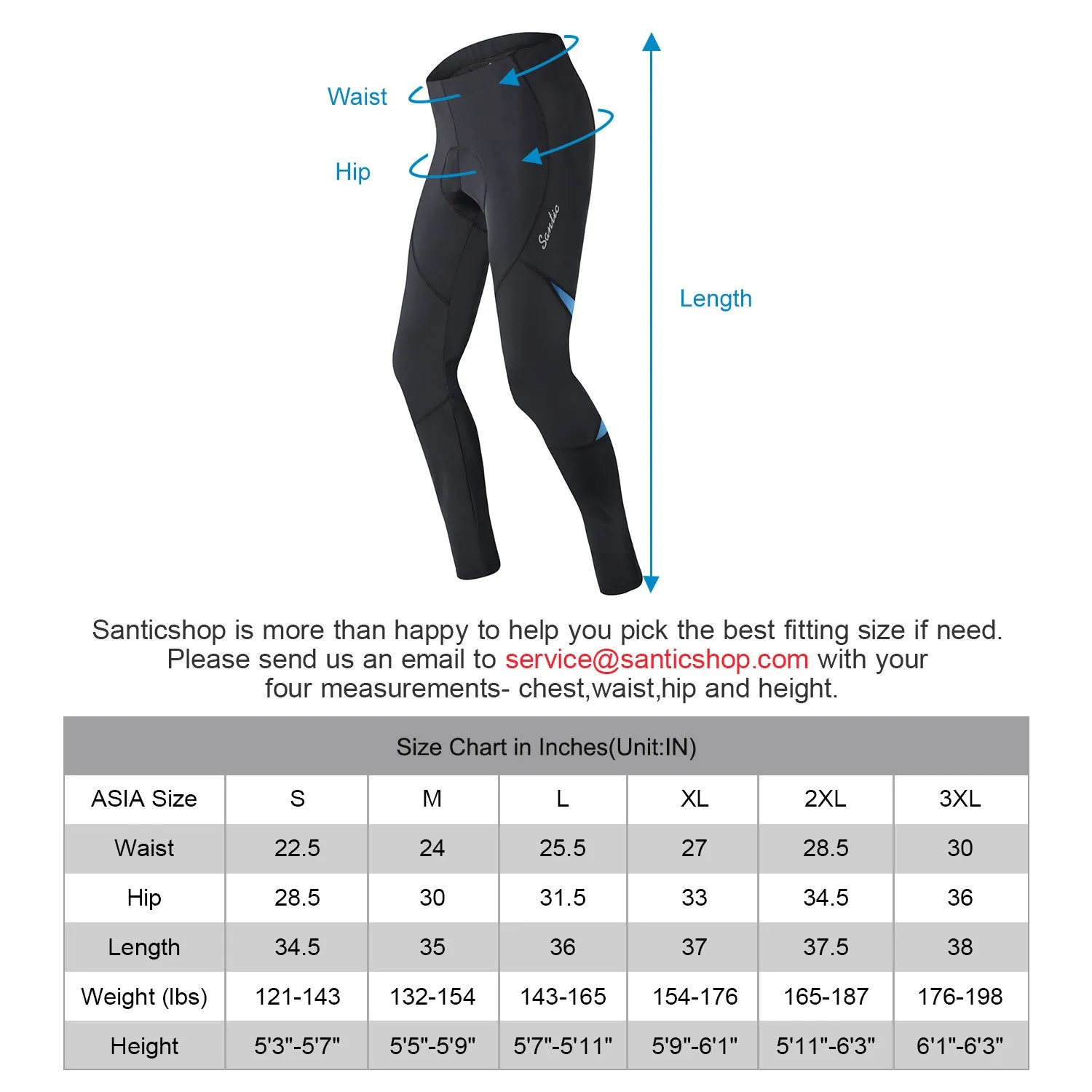 Santic Pillat Blue Men Padded Cycling Pants