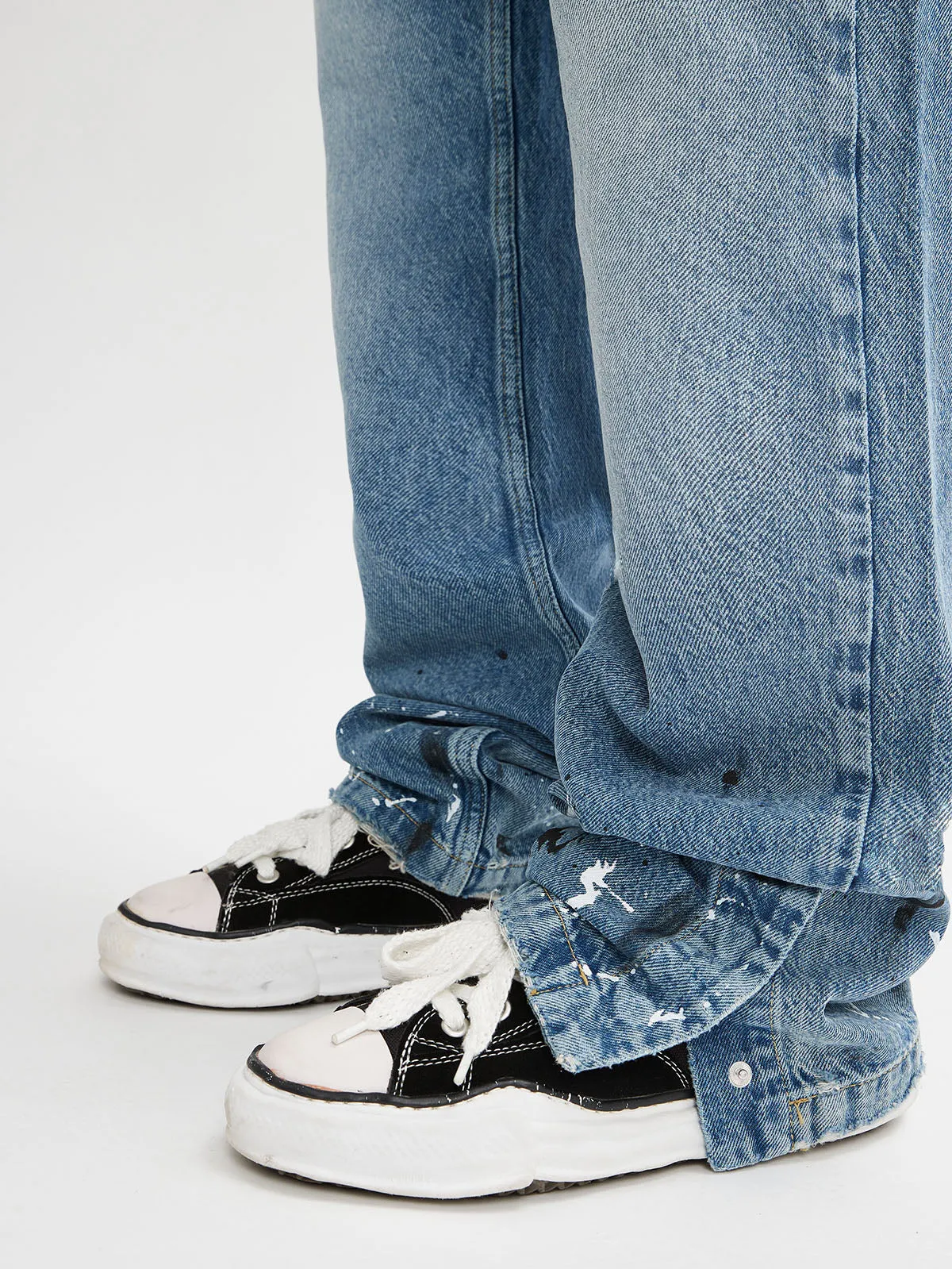 STRAIGHT SPLIT DENIM - WASHED BLUE