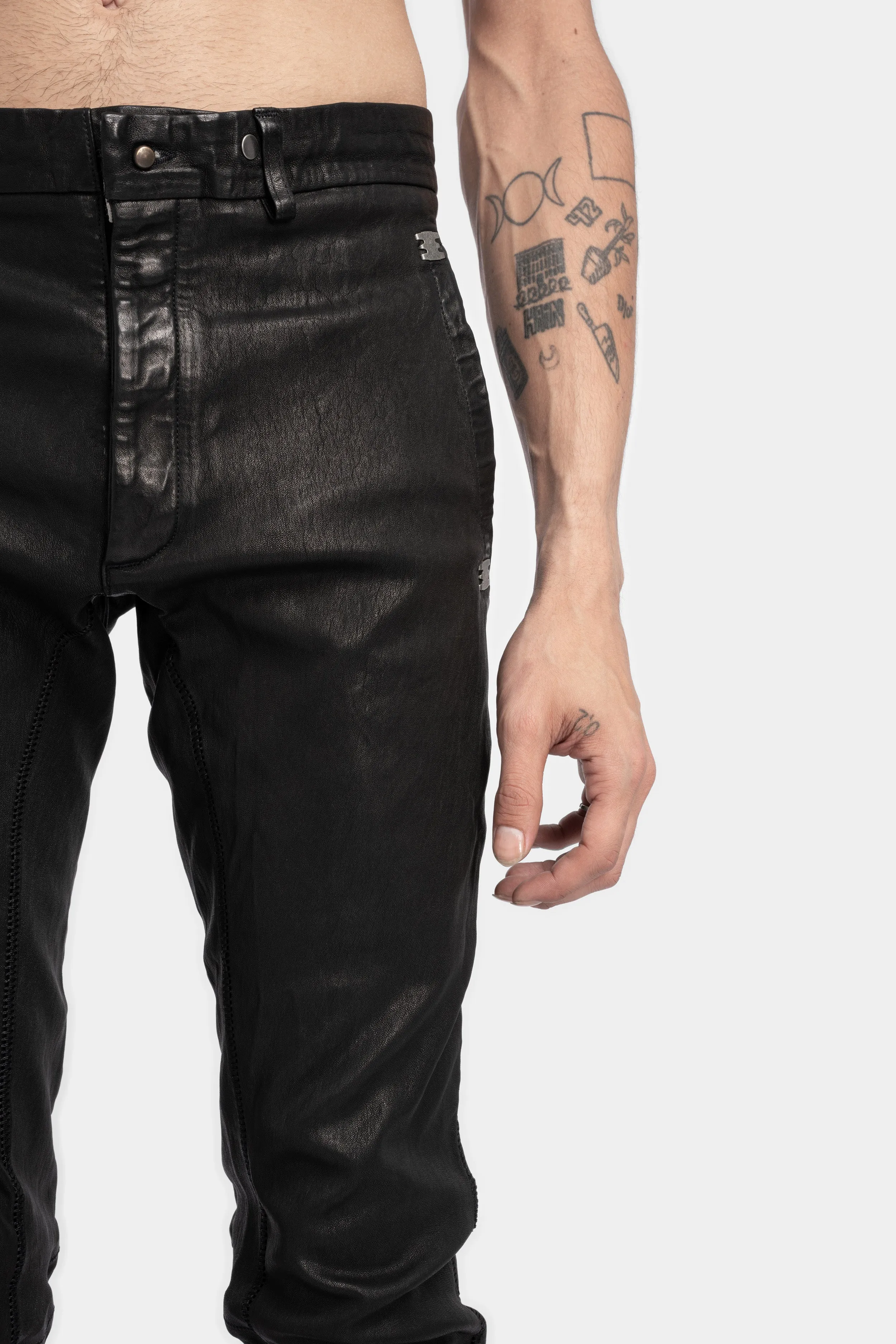 Stretch leather pants