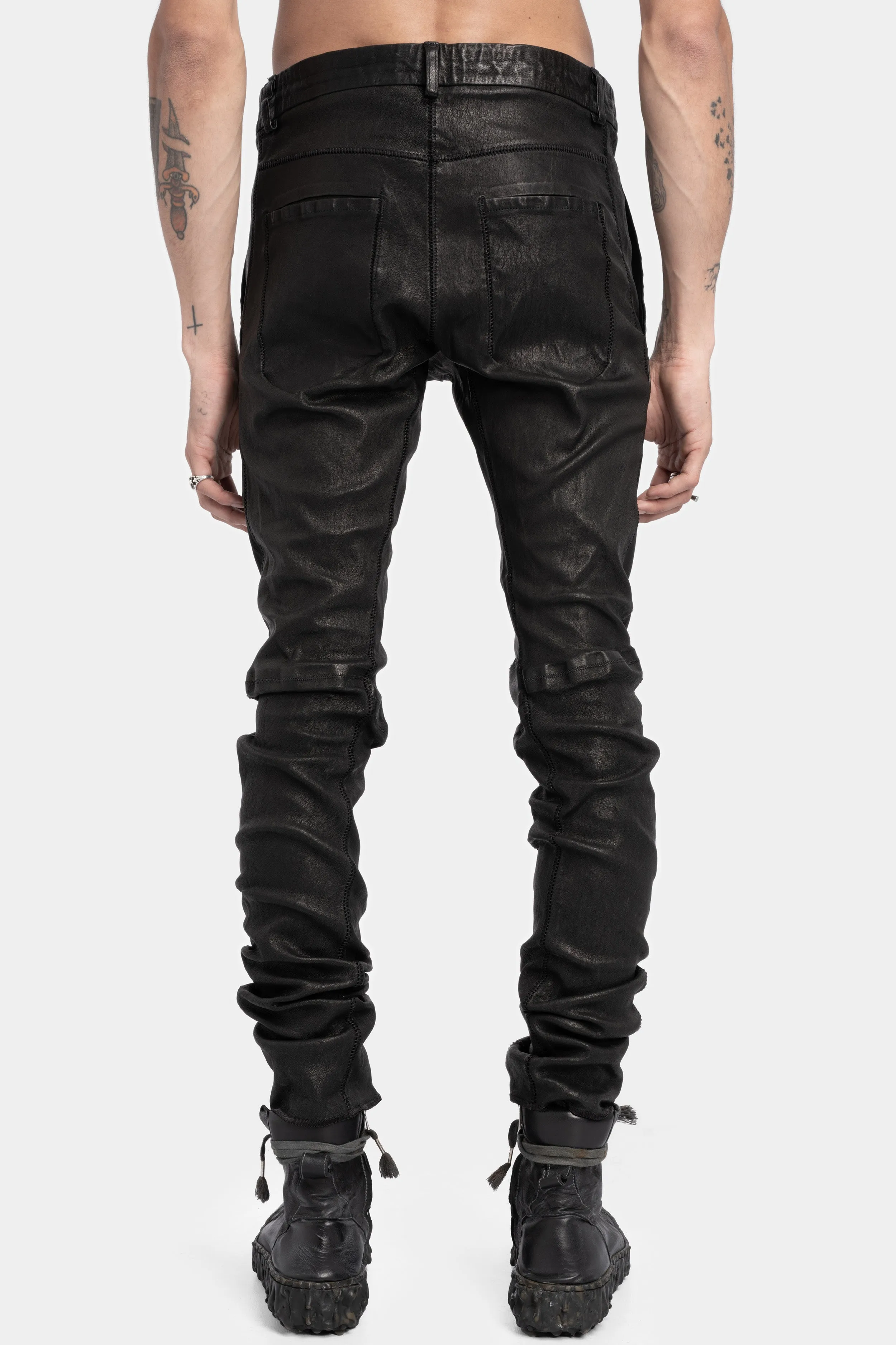 Stretch leather pants