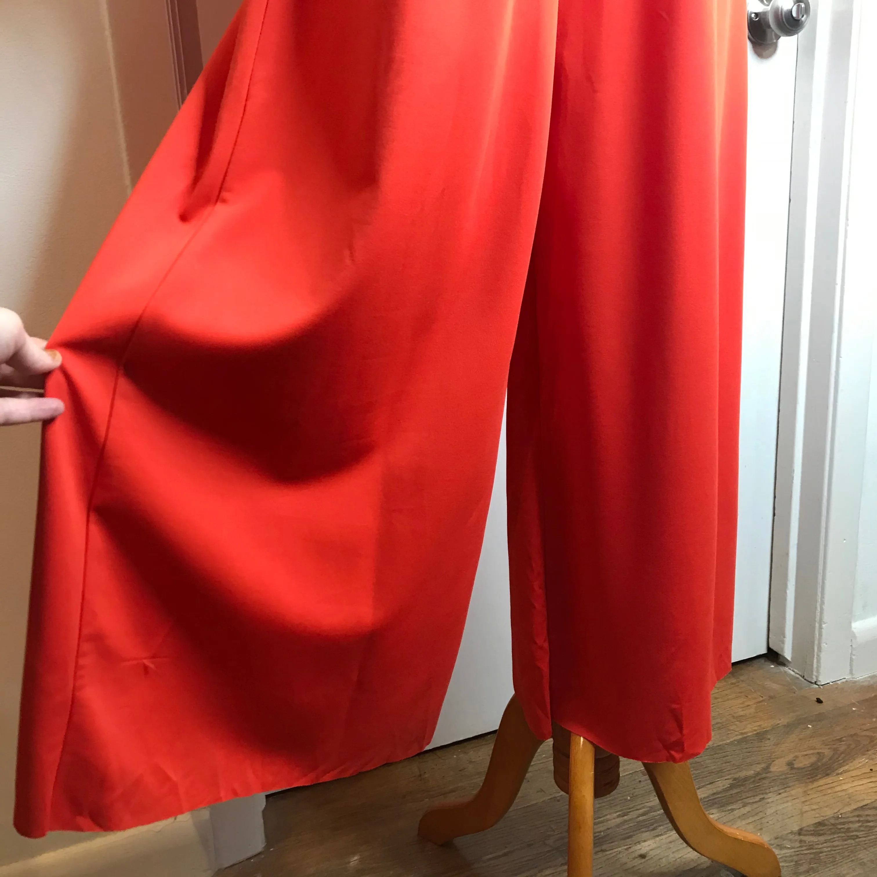 Vintage 1970s | Orange Groovy Mod Disco Wide Leg Bellbottoms Jumpsuit | S/M