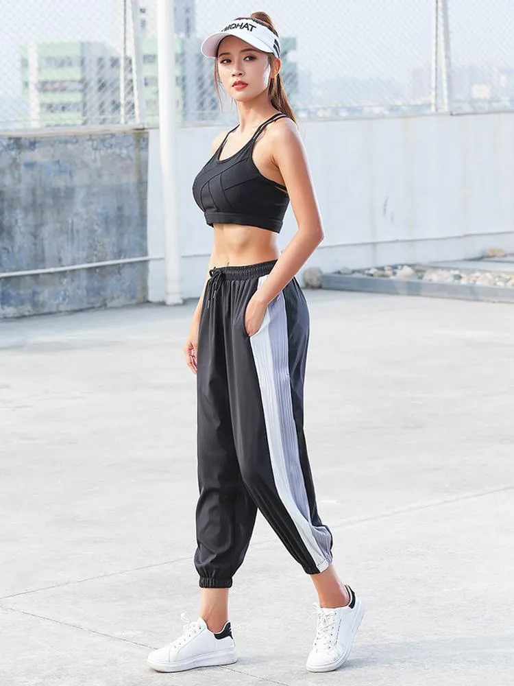 Women Sports Pants / Loose/ 2-Tone Side