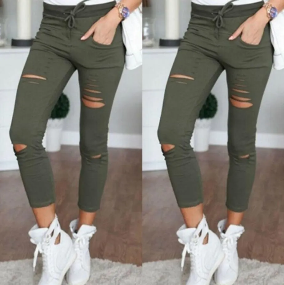 Women's Skinny Stretch Ripped Jeans