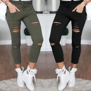 Women's Skinny Stretch Ripped Jeans