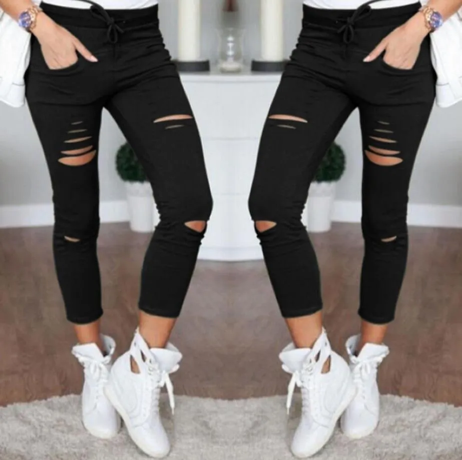 Women's Skinny Stretch Ripped Jeans