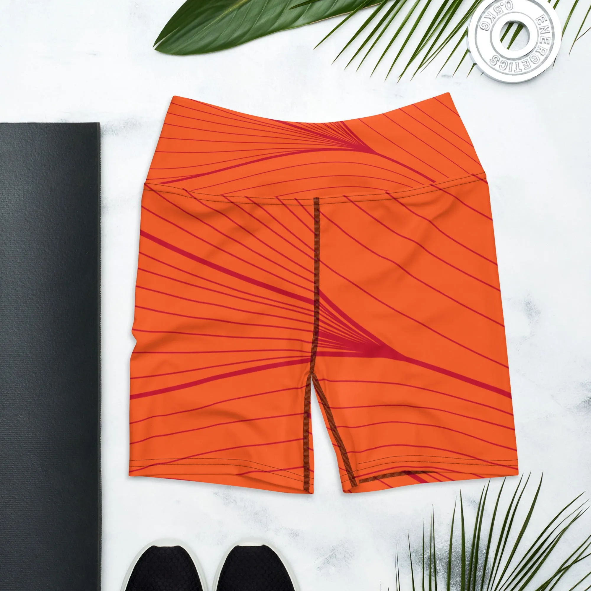 Yoga Shorts - Orange Abstract